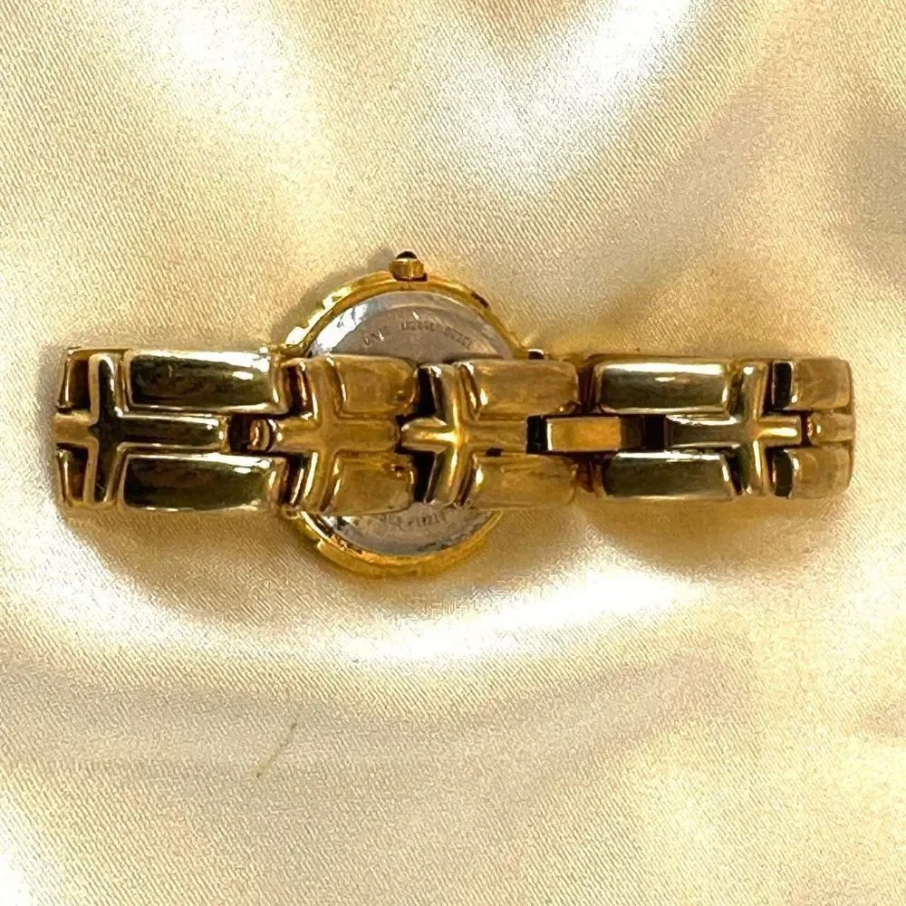 Bulova gold tone vintage chain round face watch